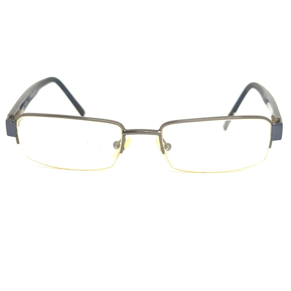 Ted Baker Gunmetal Blue Rectangular Eyeglasses Frames 52-18-145 GUN‎  22571